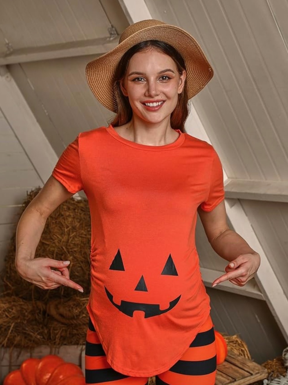 2 for $30 | Costume - Halloween Maternity - Jack O’ Lantern Pumpkin